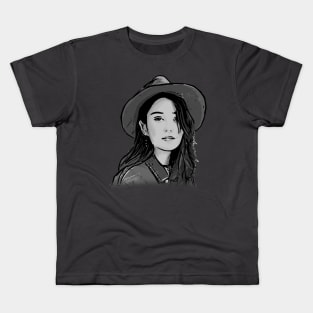 Woman in a Red Hat Kids T-Shirt